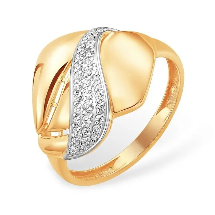 Кольцо декоративное из комбинированного золота