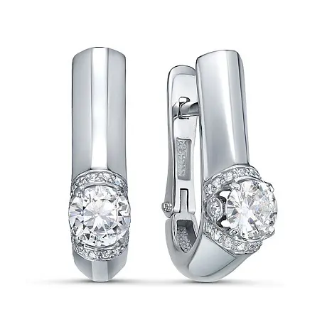 Серьги с английским замком из серебра