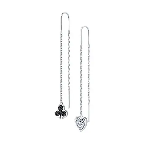 Серьги цепочки из серебра