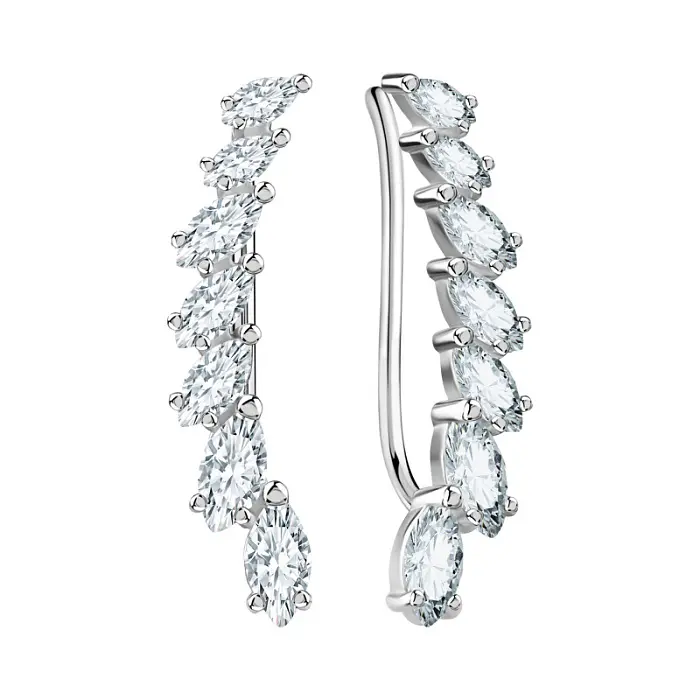 Серьги зажимы из серебра