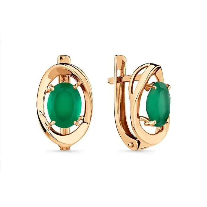 Серьги с английским замком из красного золота