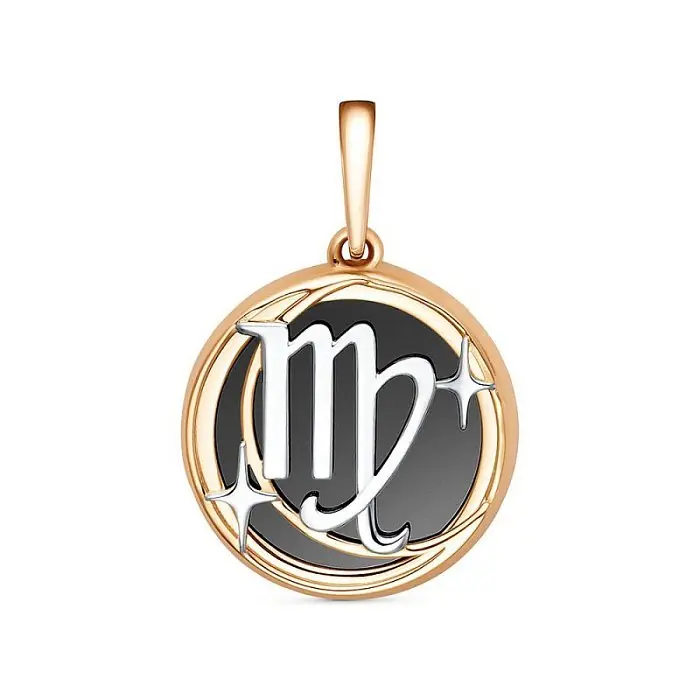 Подвеска знак зодиака из комбинированного золота