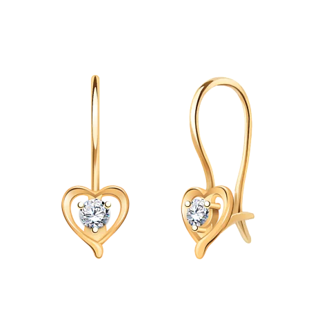 Серьги детские из красного золота