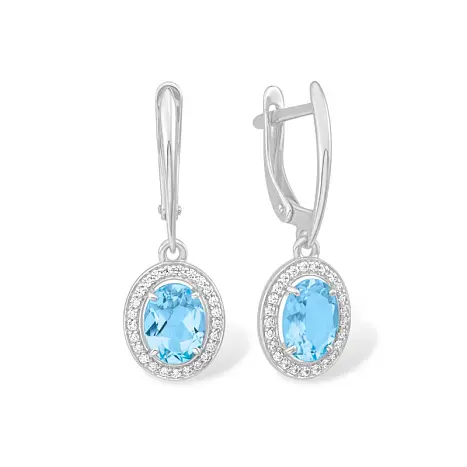 Серьги подвесные из серебра