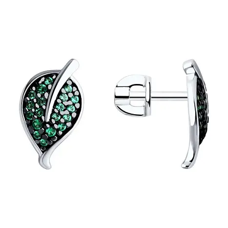 Серьги пуссеты из серебра