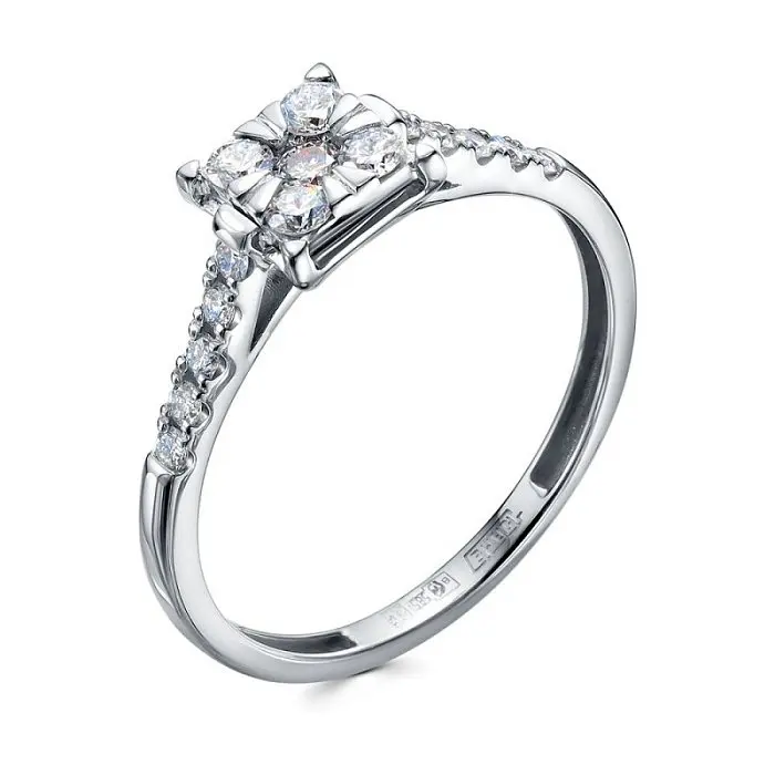 Кольцо декоративное из белого золота