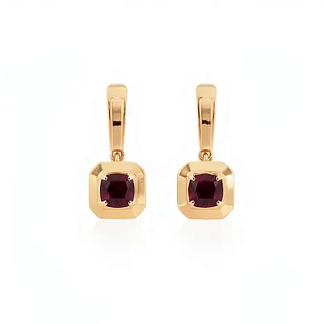 Серьги с английским замком из красного золота