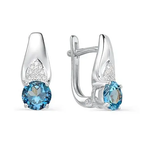Серьги с английским замком из серебра