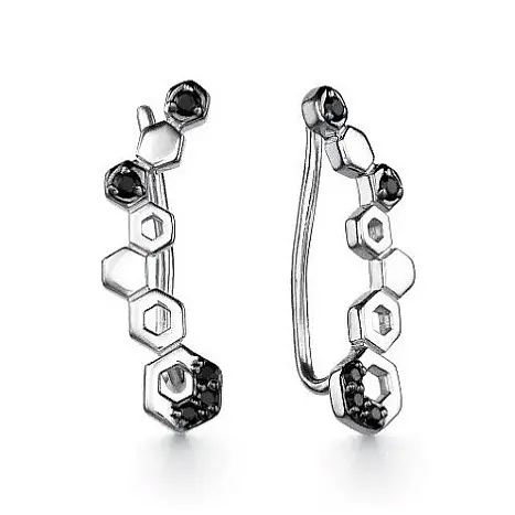 Серьги зажимы из серебра