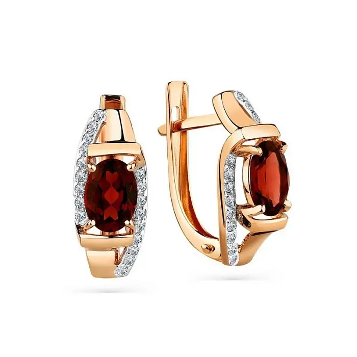 Серьги с английским замком из красного золота