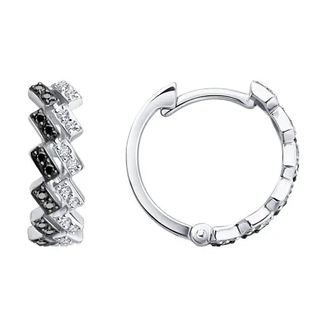 Серьги конго из белого золота