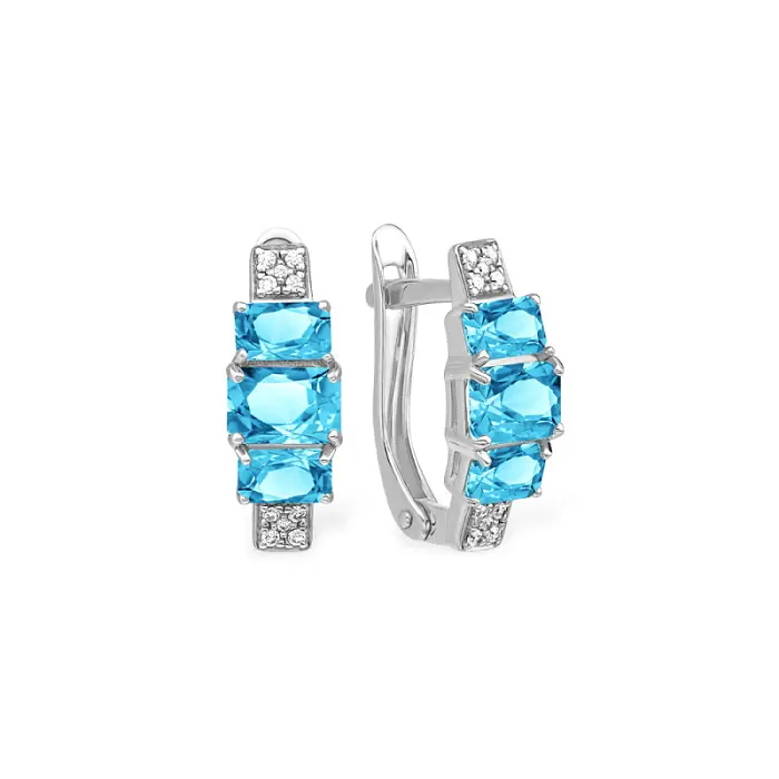Серьги с английским замком из серебра
