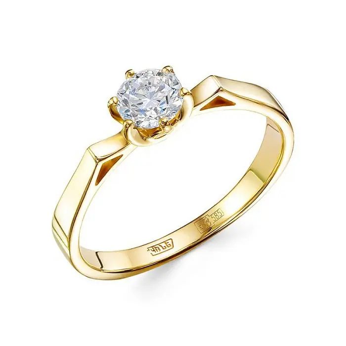 Кольцо помолвочное из белого золота