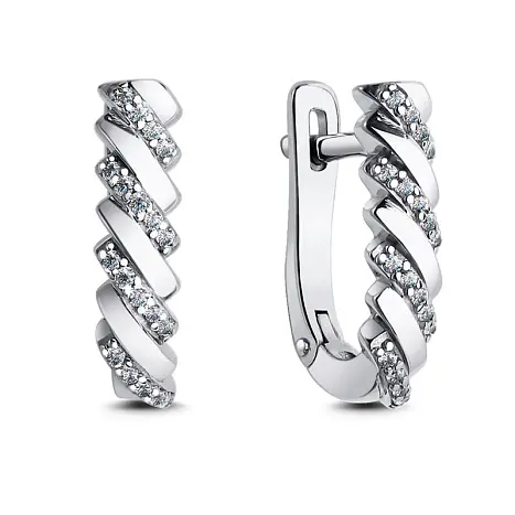 Серьги с английским замком из серебра