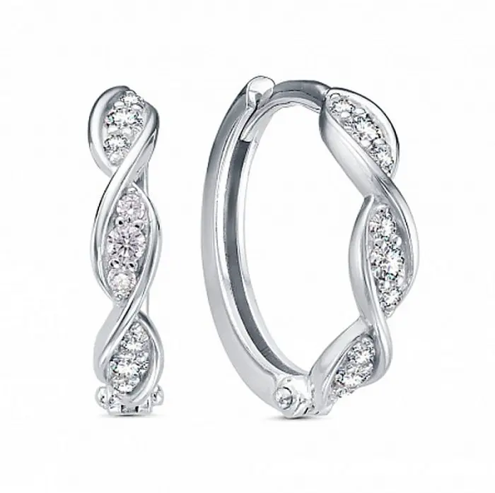 Серьги с английским замком из серебра