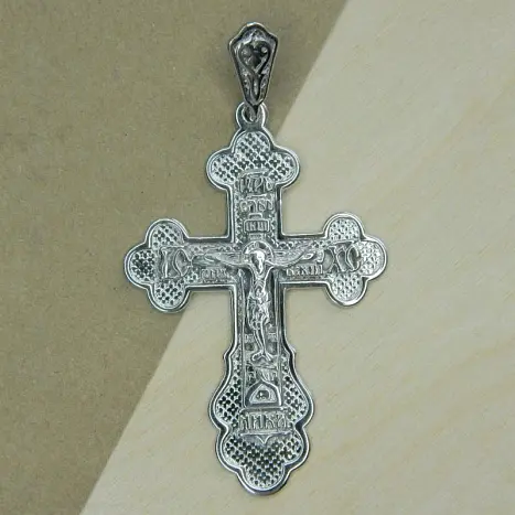Подвеска крест из серебра