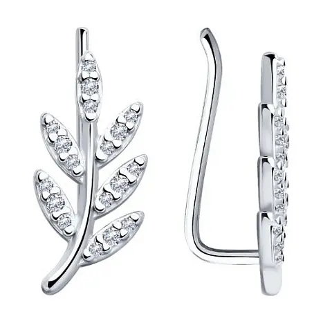 Серьги зажимы из серебра
