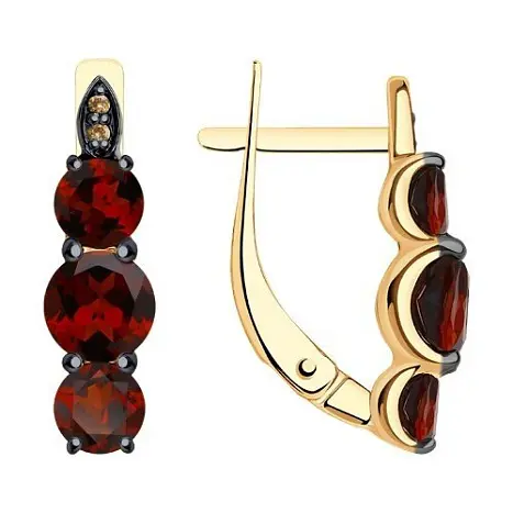 Серьги с английским замком из красного золота