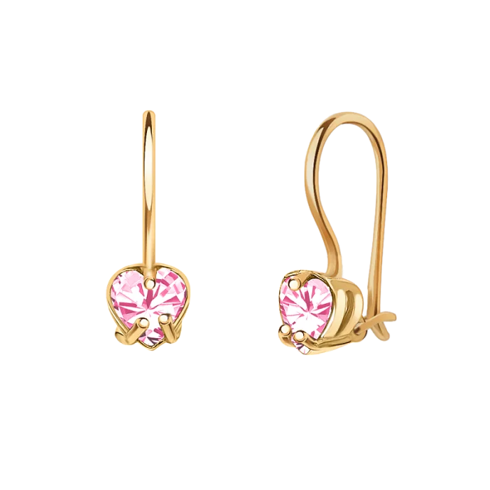 Серьги детские из красного золота