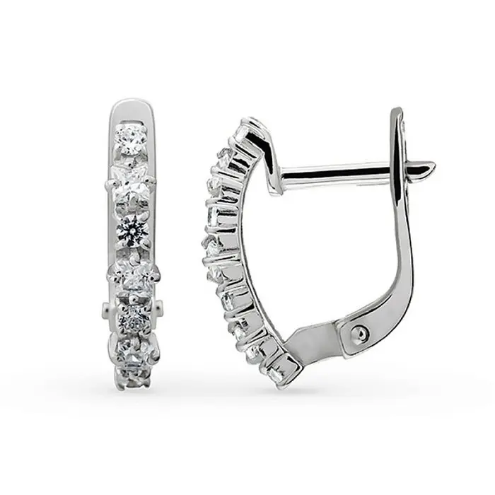 Серьги с английским замком из серебра