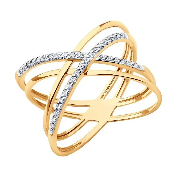 Кольцо декоративное из красного золота