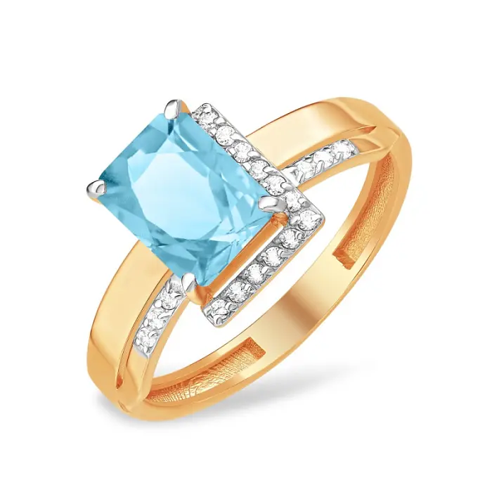 Кольцо декоративное из красного золота вид 1