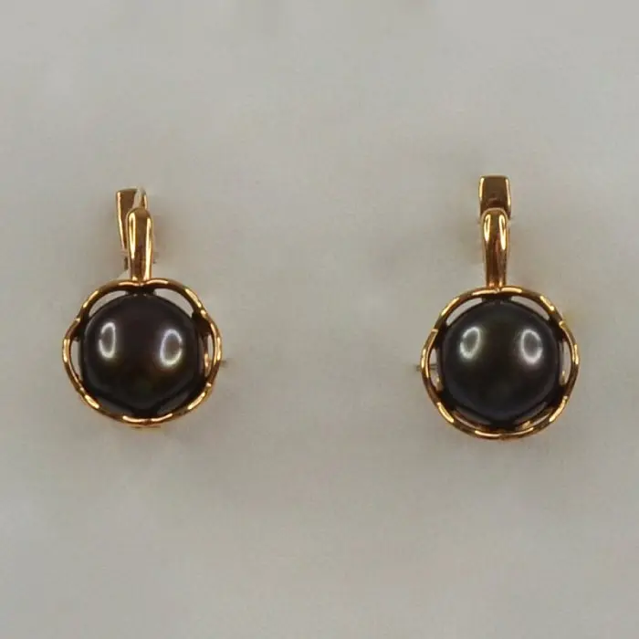 Серьги с английским замком из красного золота