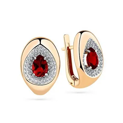 Серьги с английским замком из красного золота