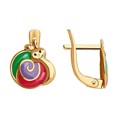 Серьги детские из красного золота