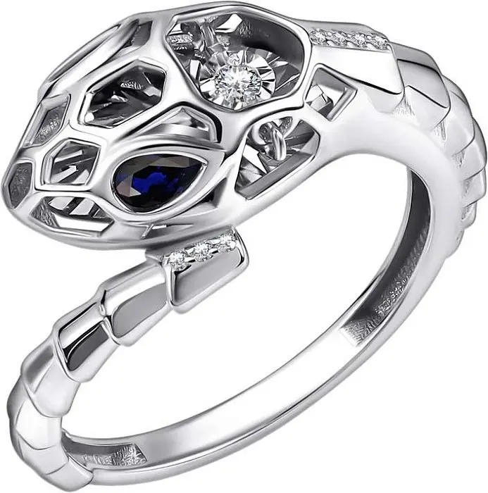 Кольцо декоративное из белого золота