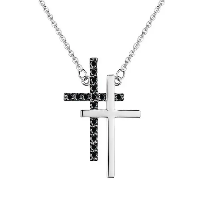 Цепь колье из белого золота