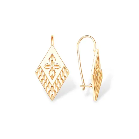 Серьги петельки из красного золота