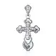 Подвеска крест из белого золота