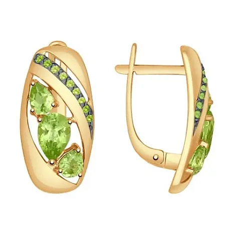 Серьги с английским замком из красного золота