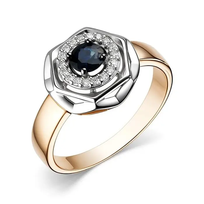 Кольцо декоративное из комбинированного золота вид 1