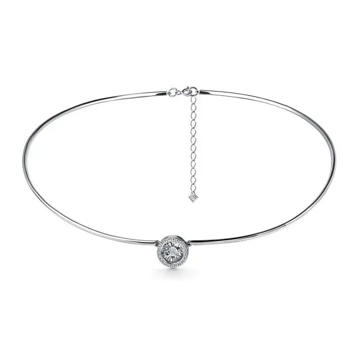 Цепь колье из белого золота