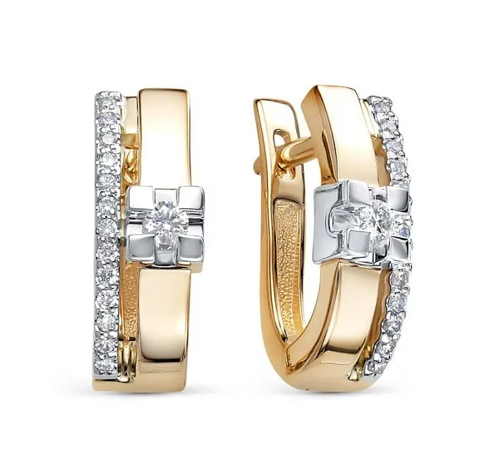 Серьги с английским замком из красного золота