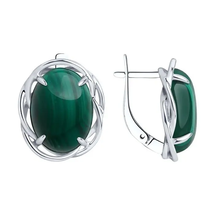 Серьги с английским замком из серебра