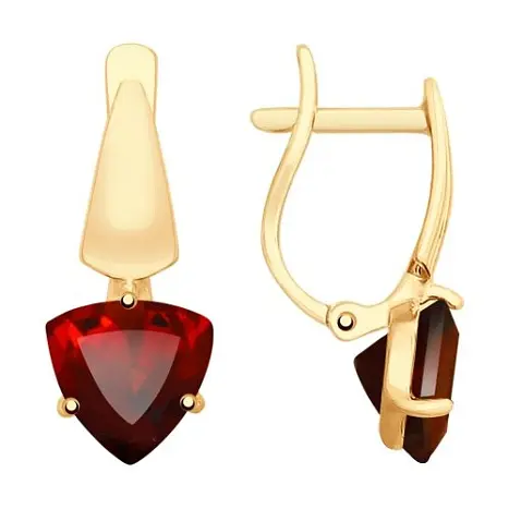 Серьги с английским замком из красного золота
