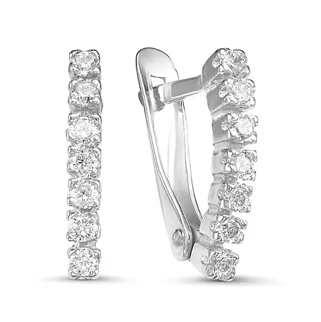 Серьги с английским замком из серебра