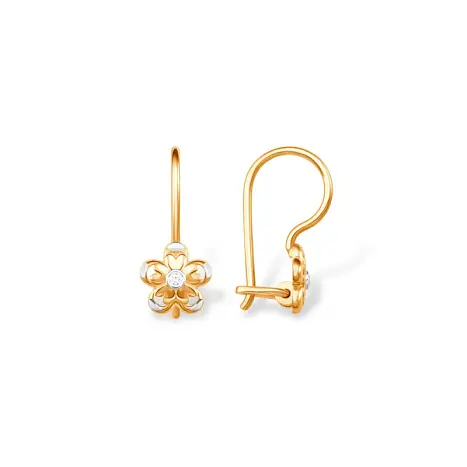Серьги детские из красного золота