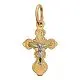 Подвеска крест из комбинированного золота