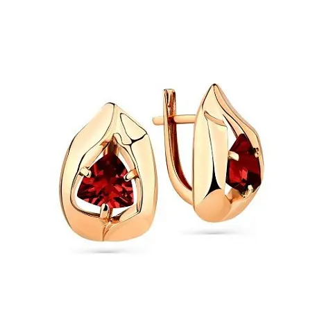 Серьги с английским замком из красного золота