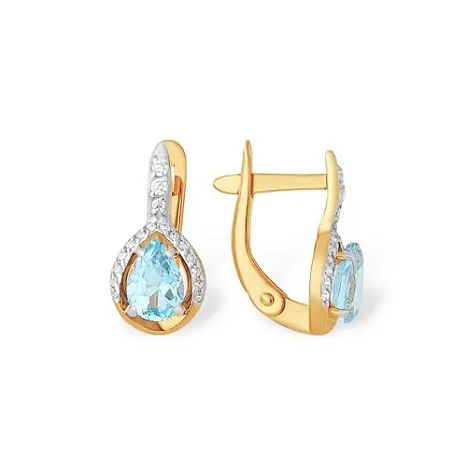 Серьги с английским замком из красного золота