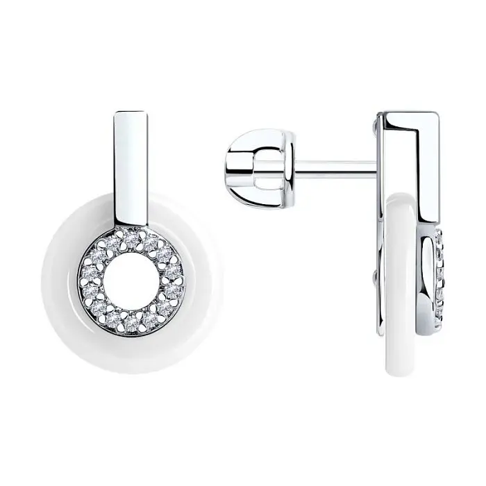 Серьги пуссеты из серебра