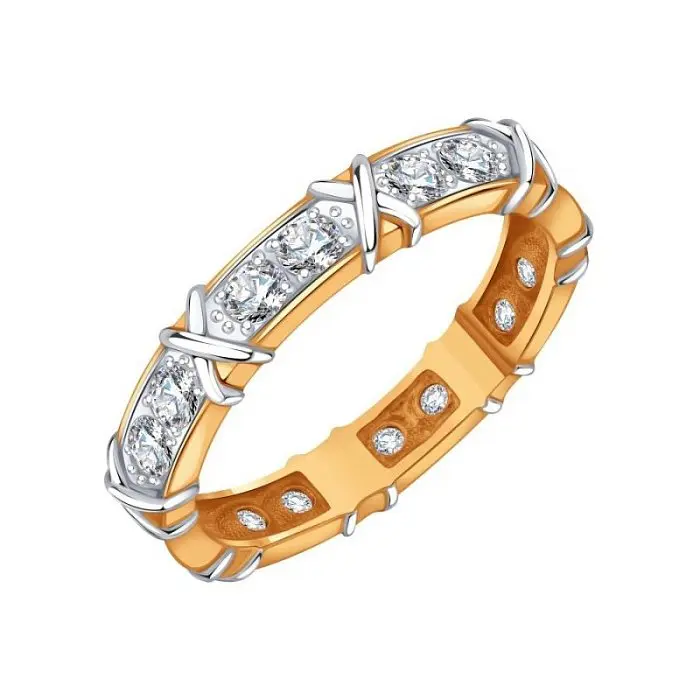 Кольцо декоративное из комбинированного золота