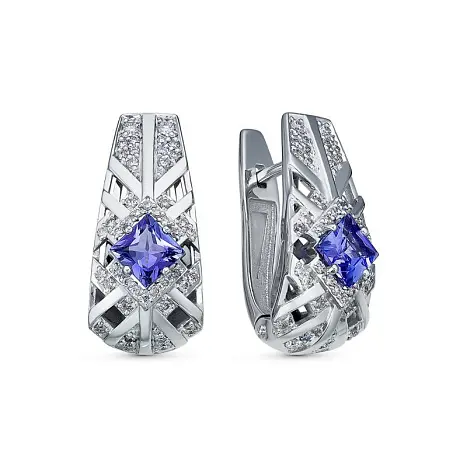 Серьги с английским замком из белого золота
