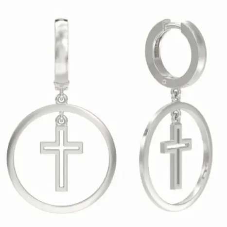 Серьги подвесные из серебра