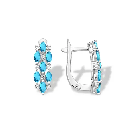 Серьги с английским замком из серебра
