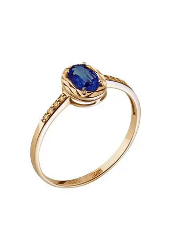 Кольцо декоративное из белого золота с танзанитами